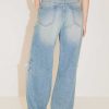 Jeans | Miss Sixty Stilvolle Zerrissene Jeans Mit Weitem Bein Grau Blau