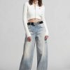 Jeans | Miss Sixty Weise Vintage-Jeans Mit Weitem Bein Hellblau