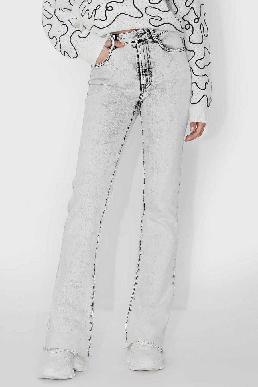 Jeans | Miss Sixty Vintage Weise Ausgestellte Jeans Hellgrau