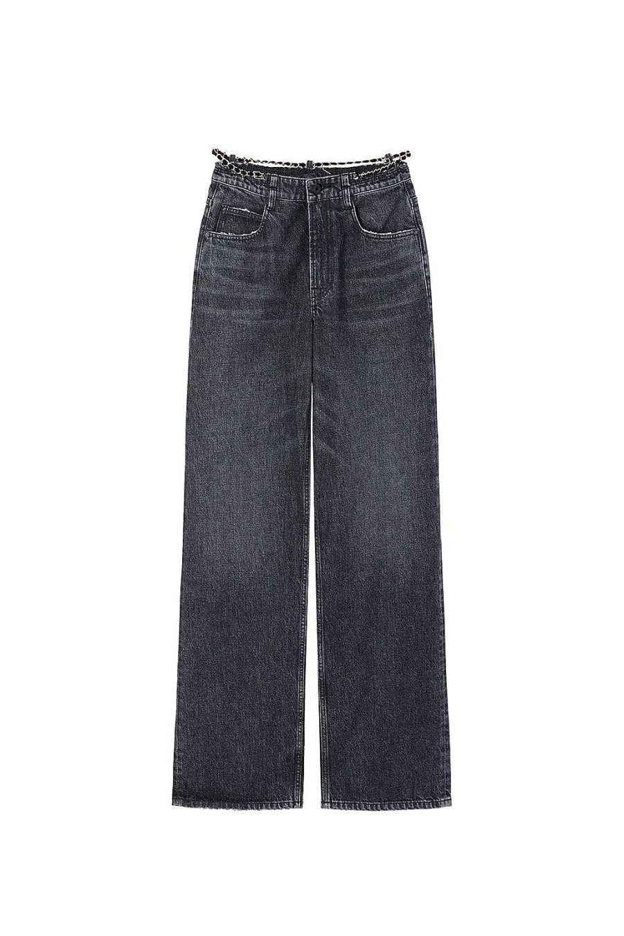 Jeans | Miss Sixty Vintage Schwarze Und Graue Jeans Mit Weitem Bein Schwarzer Nebel