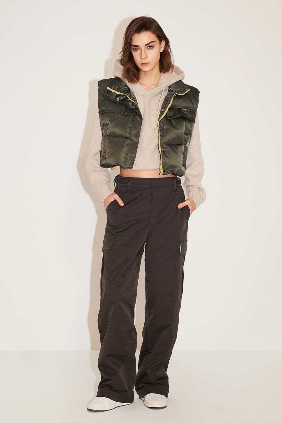 Hosen Und Overalls | Miss Sixty Angel Collection Bestickte Vintage-Cargohose Verde Militare