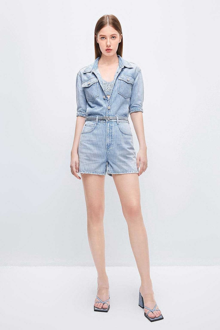 Hosen Und Overalls | Miss Sixty Denim-Overall Mit Gurtel Hellblau