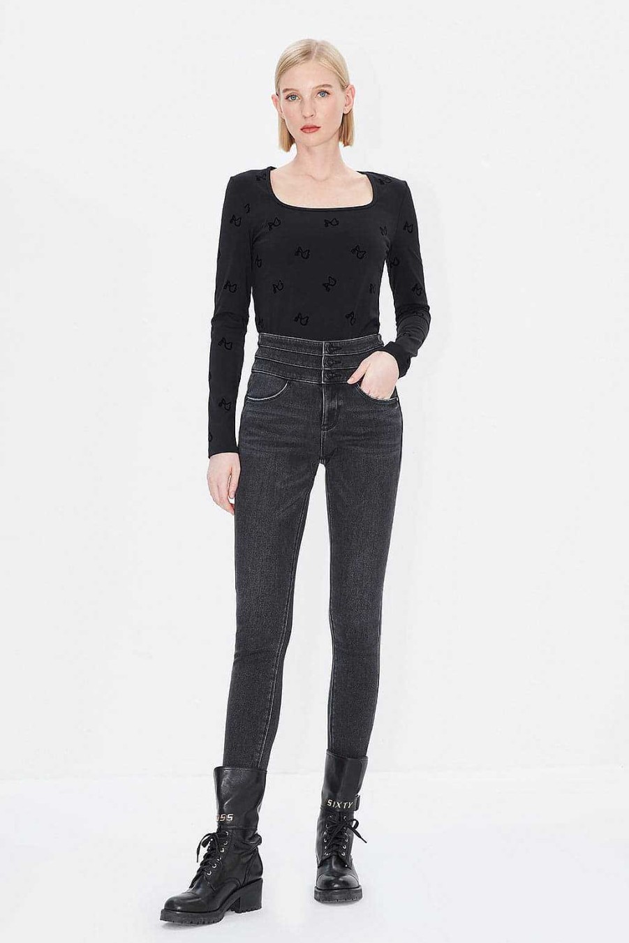 Jeans | Miss Sixty Jeans Mit Hoher Taille Schwarzer Nebel