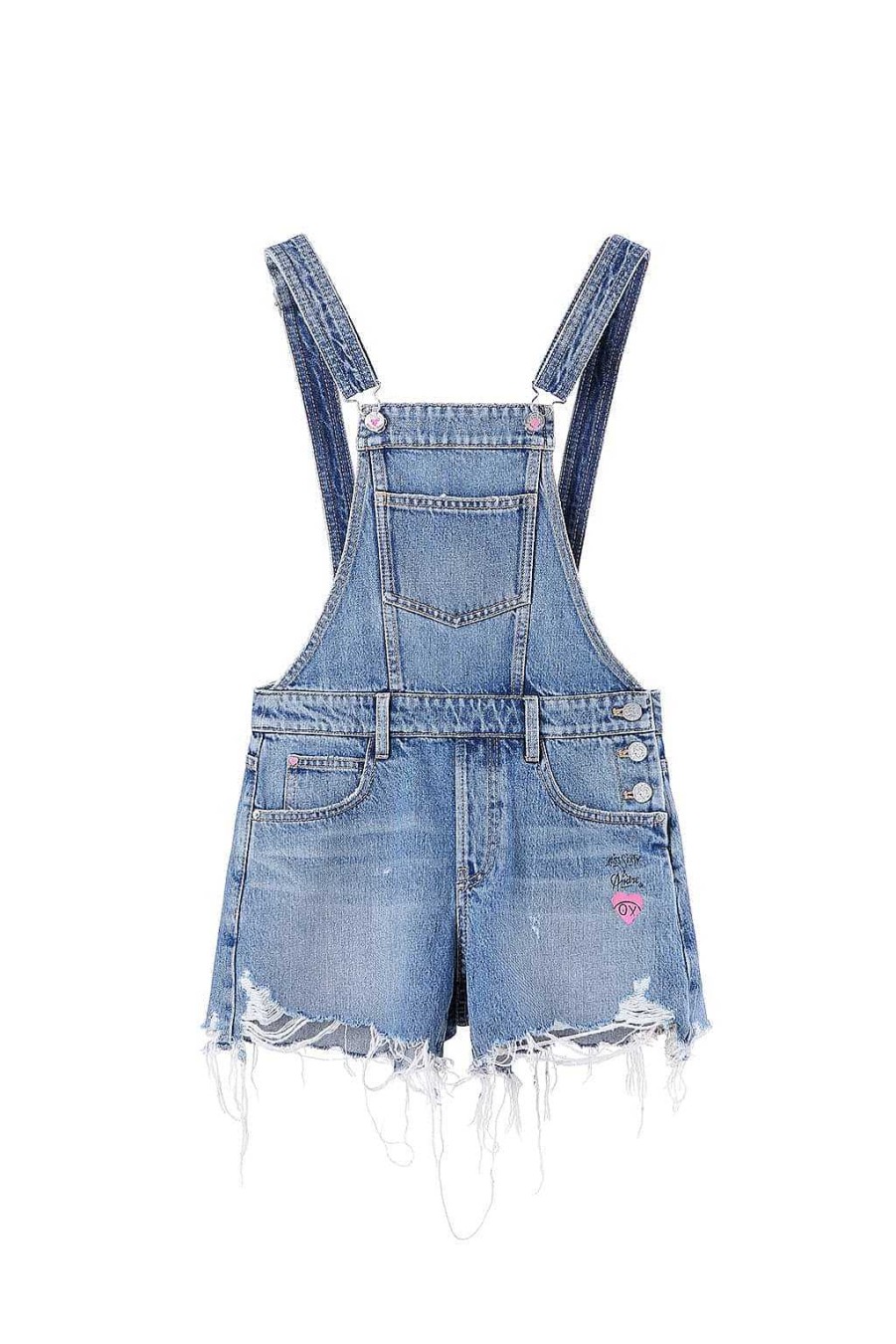 Hosen Und Overalls | Miss Sixty Miss Sixty X Andre Saraiva Capsule Collection Zerrissener Denim-Jumpsuit Mittelblau