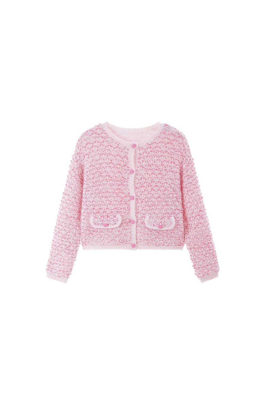 Pullover | Miss Sixty Transparente, Gerippte Strickjacke Rosa