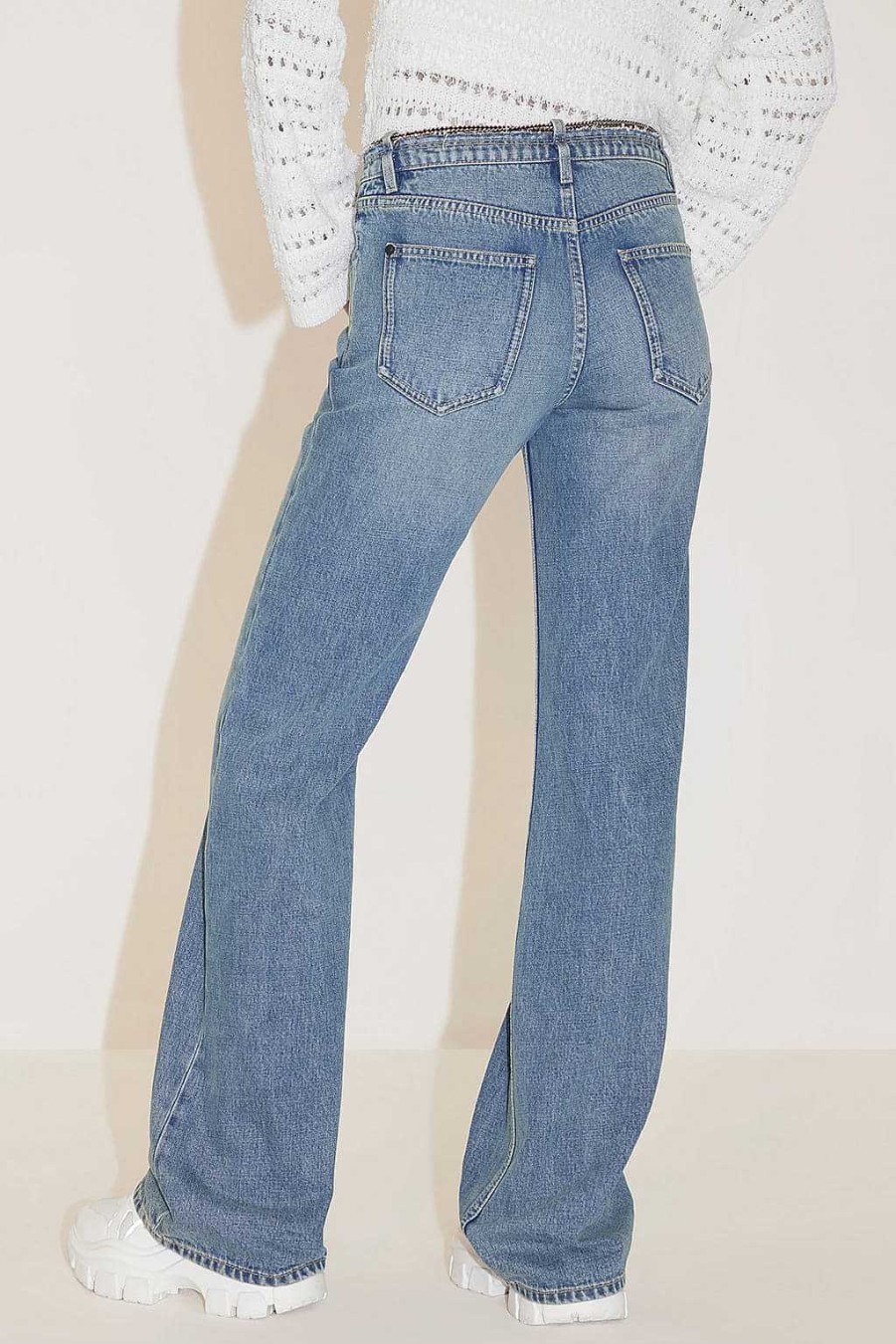 Jeans | Miss Sixty Bootcut-Jeans Mit Taillenkette Mittelblau