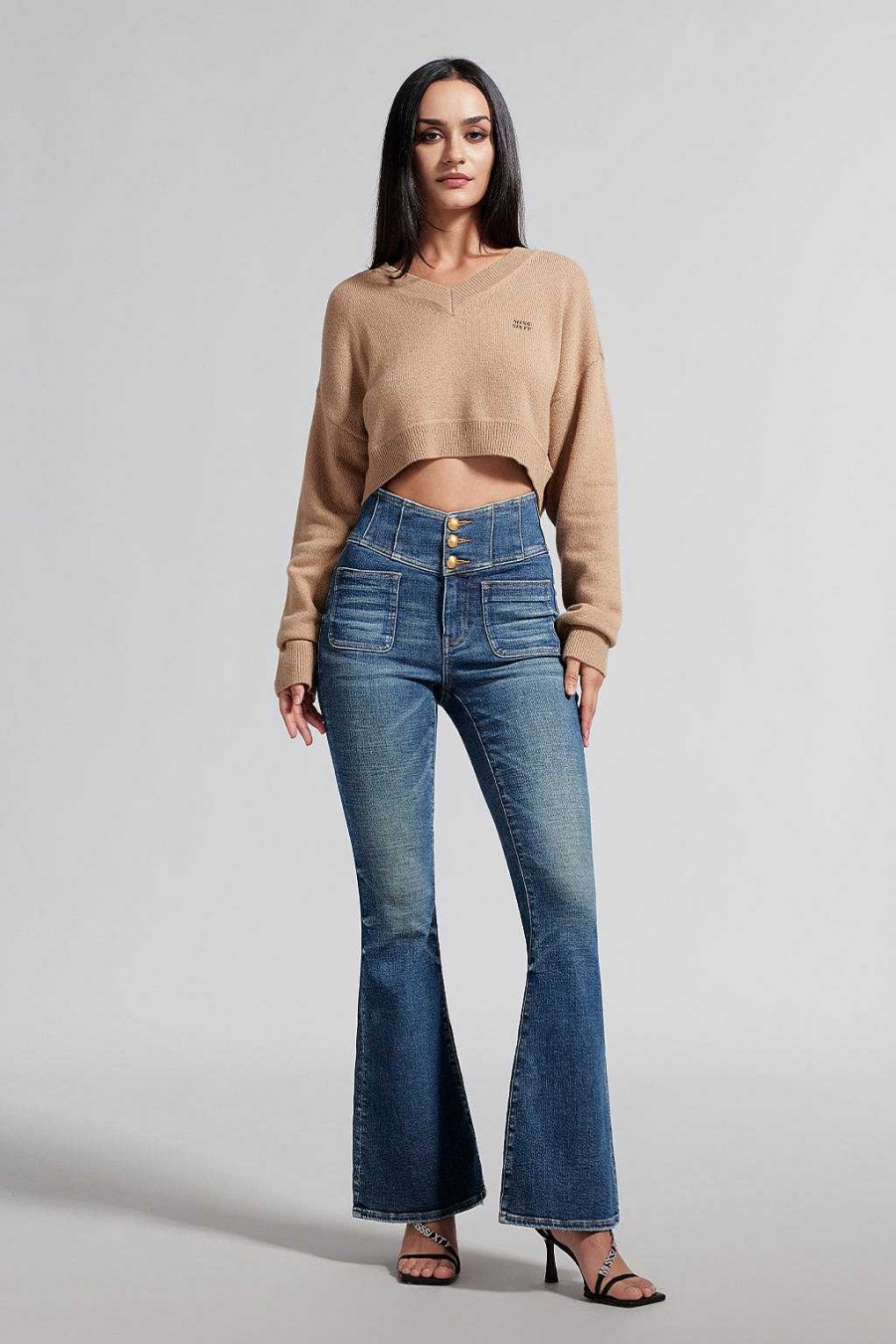 Jeans | Miss Sixty Schmal Ausgestellte Jeans Mit Hoher Taille Und V-Formigem Schnitt Dunkelblau