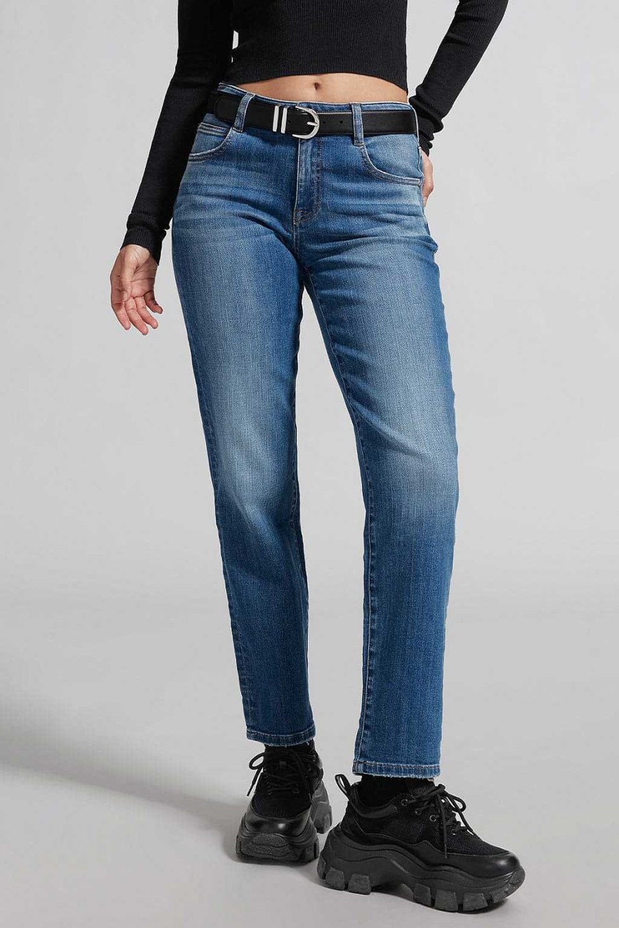 Jeans | Miss Sixty Marineblaue Vintage-Jeans Mit Gerader Passform Mittelblau