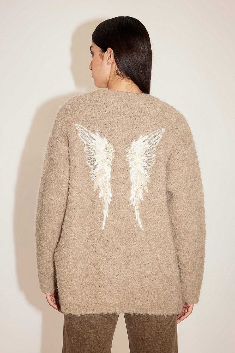 Pullover | Miss Sixty Angel Collection Bestickte Wolljacke Mit V-Ausschnitt