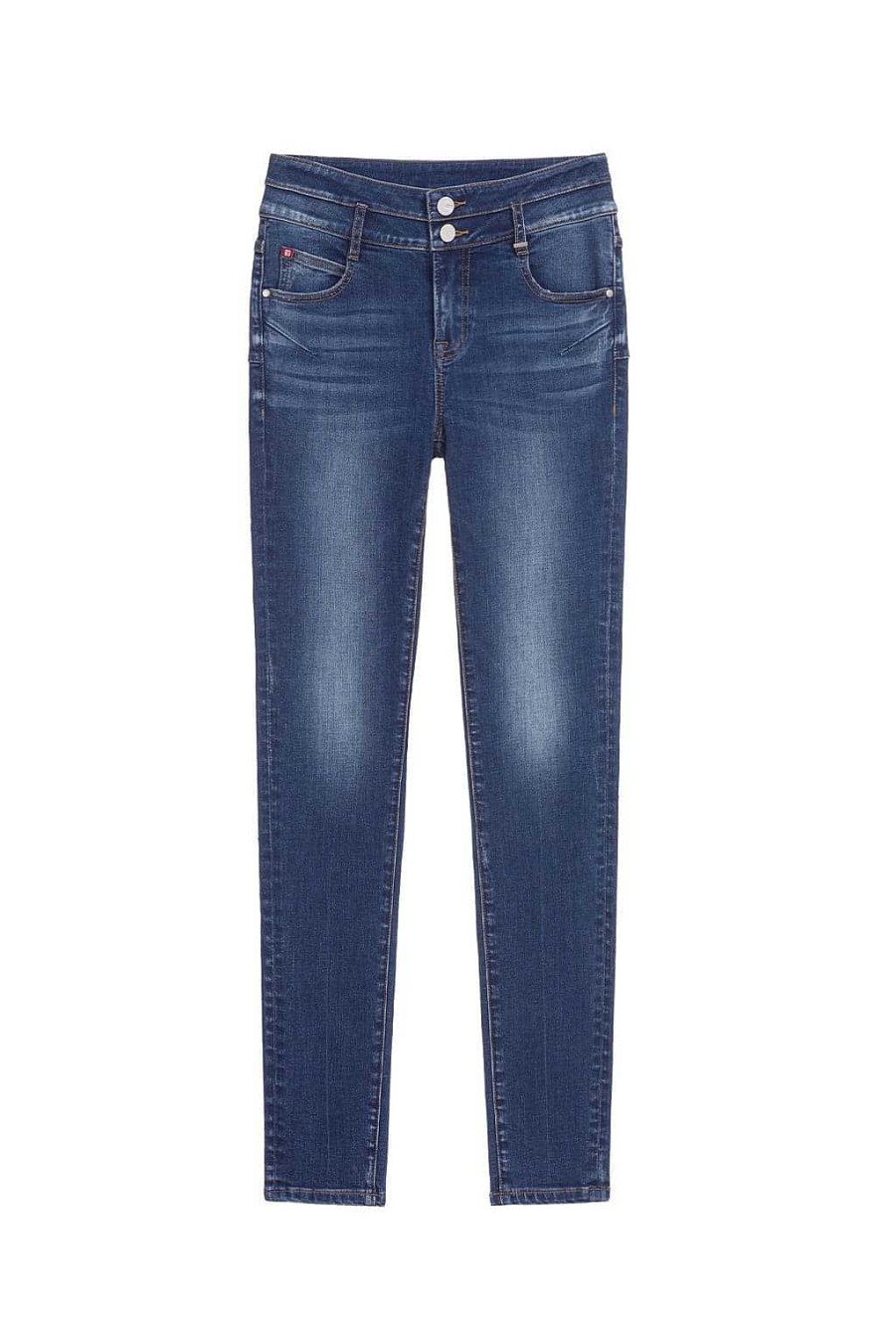 Jeans | Miss Sixty Skinny-Jeans Mit Hoher Taille Und Doppelten Knopfen Mittelblau