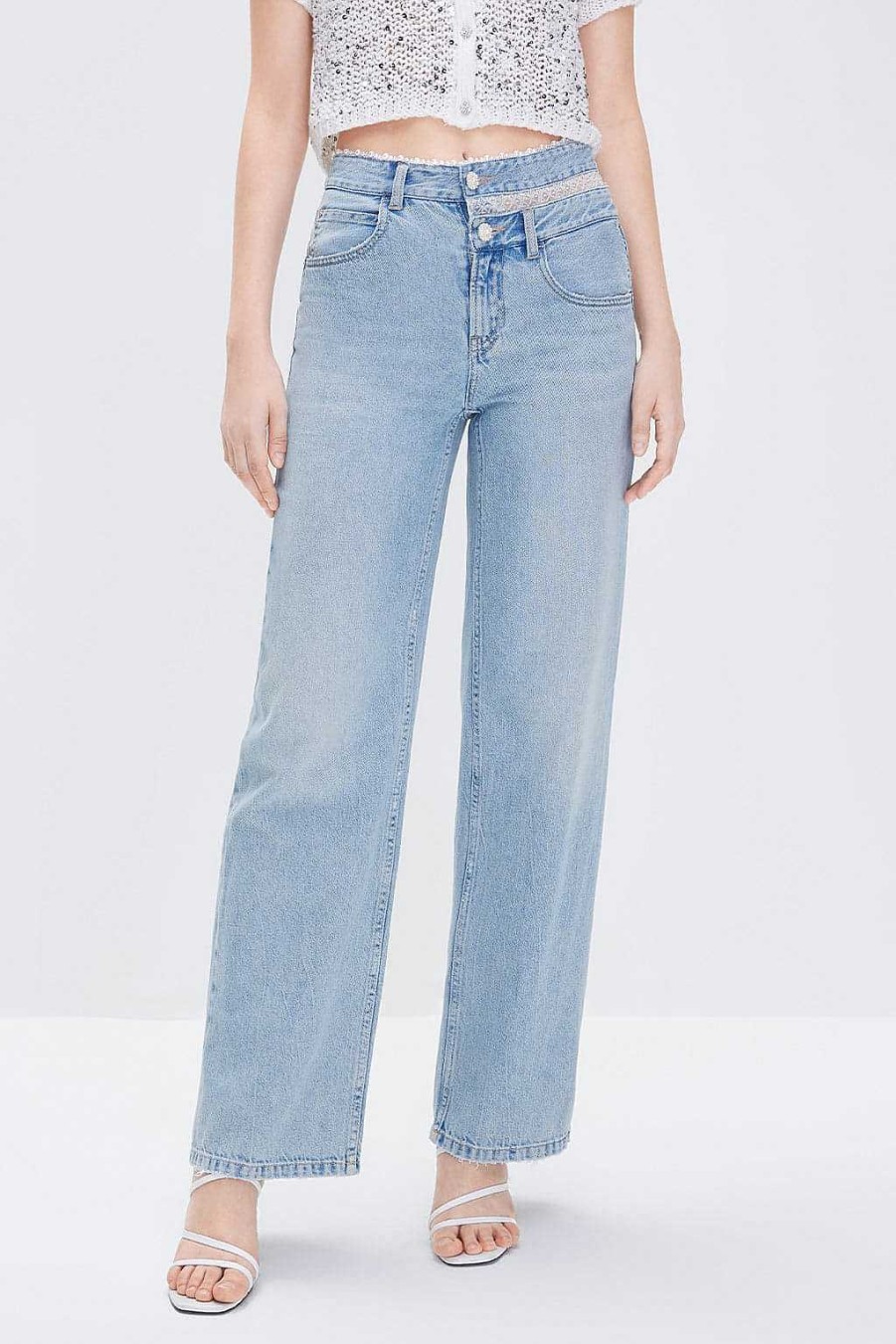 Jeans | Miss Sixty Baggy, Stylische Denim-Jeans Mit Acid-Waschung Hellblau