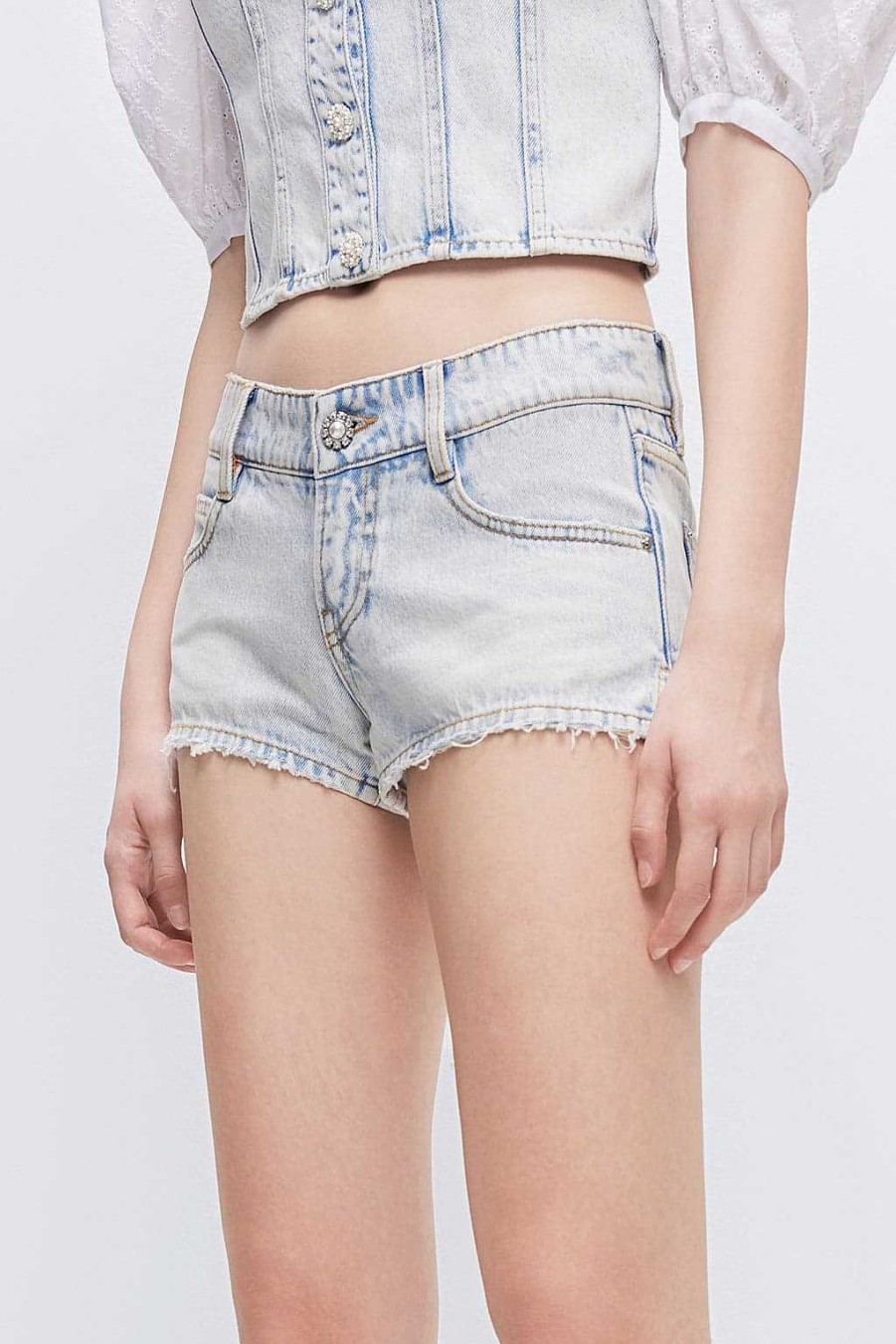 Kurze Hose | Miss Sixty E Jeansshorts Mit Niedrigem Bund Hellblau