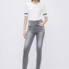 Jeans | Miss Sixty Enge, Dehnbare Jeans Aus Seidenmischung Mit Hoher Taille Hellgrau