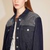 Jacken Und Oberbekleidung | Miss Sixty Vintage Gesteppte Jeansjacke Mit Kristallen Tiefes Blau