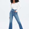 Jeans | Miss Sixty Dunkelblaue V-Formige Vintage-Schlagjeans Mit Hohem Bund Tiefes Blau