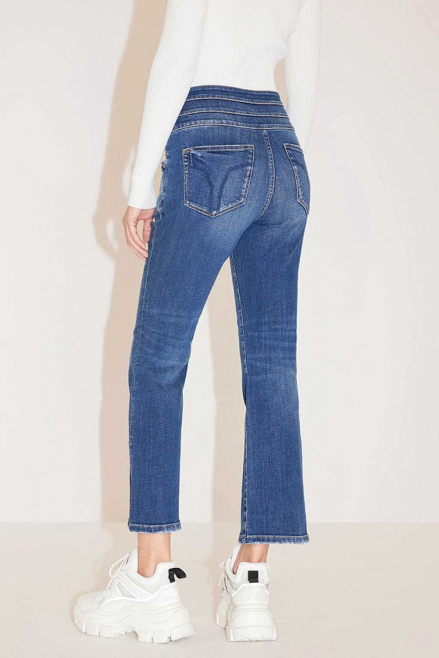 Jeans | Miss Sixty Zerrissene, Ausgestellte Jeans Mit Hoher Taille Dunkelblau