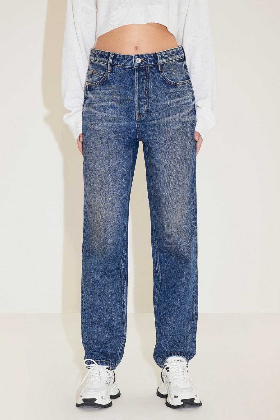 Jeans | Miss Sixty Gerade Geschnittene Jeans Mit Knopf Dunkelblau