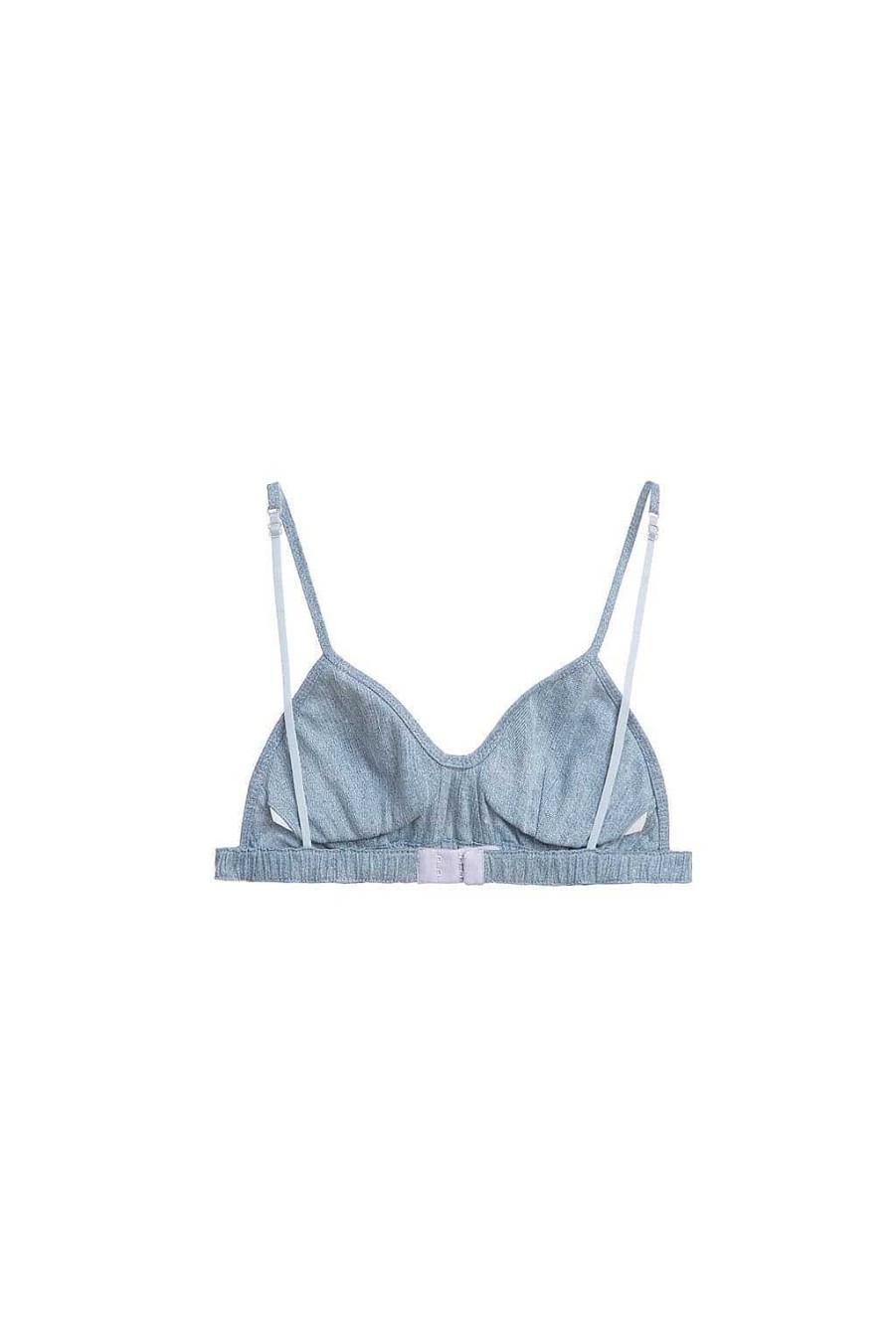 Oberteile | Miss Sixty Tragerloses Tube-Top Mit Hohler Stickerei Hellblau