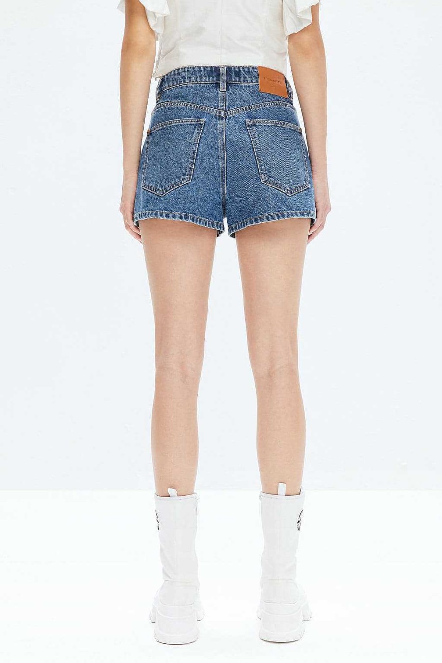 Kurze Hose | Miss Sixty Blaue Retro-Jeansshorts Im Cargo-Stil Mittelblau