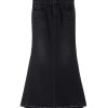 Die Rocke | Miss Sixty Vintage Er Denim Fishtail Langer Rock Schwarz