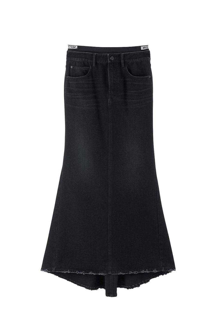 Die Rocke | Miss Sixty Vintage Er Denim Fishtail Langer Rock Schwarz