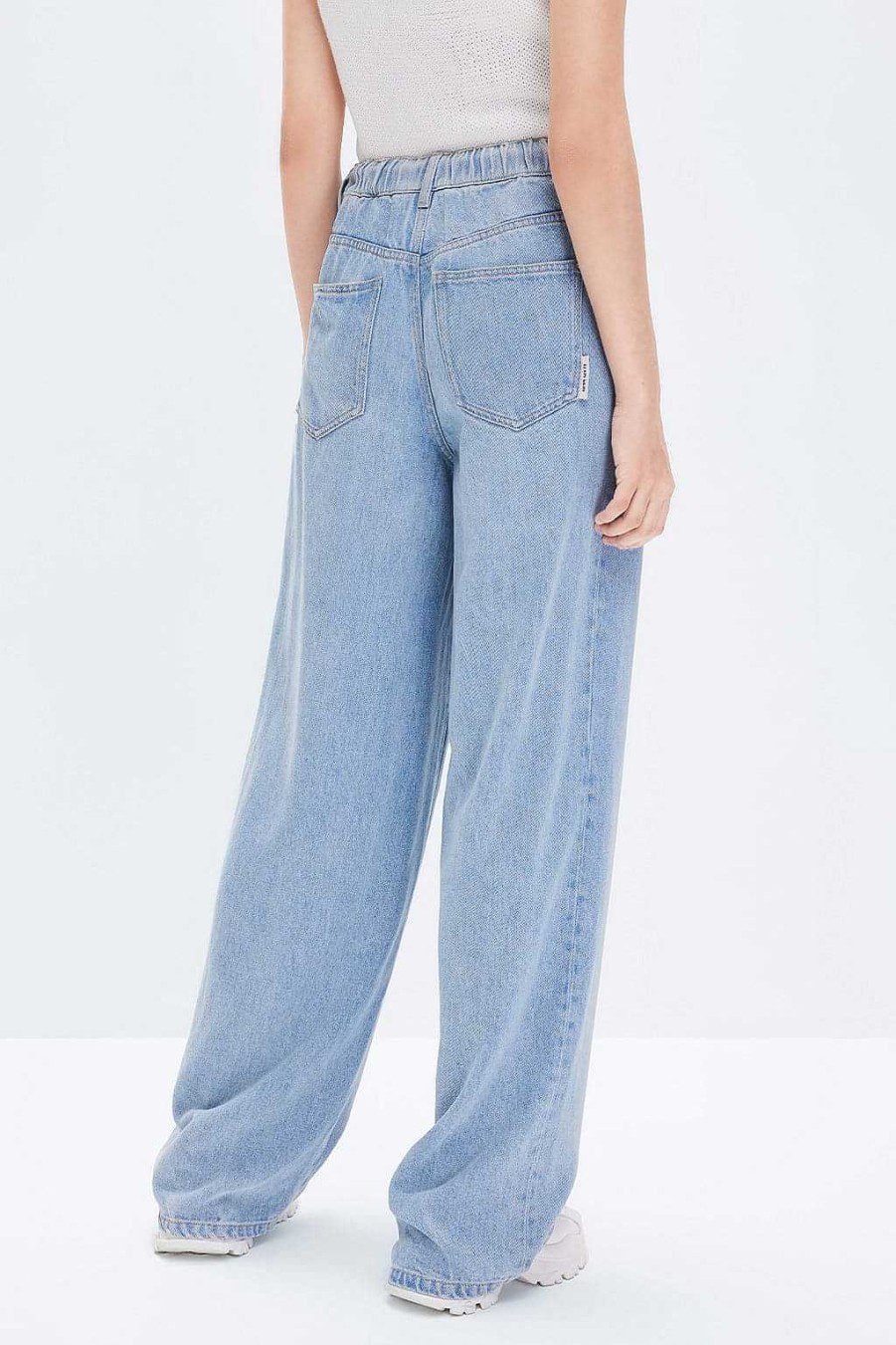 Jeans | Miss Sixty Transparente Tencel-Jeans Mit Elastischem Bund Hellblau