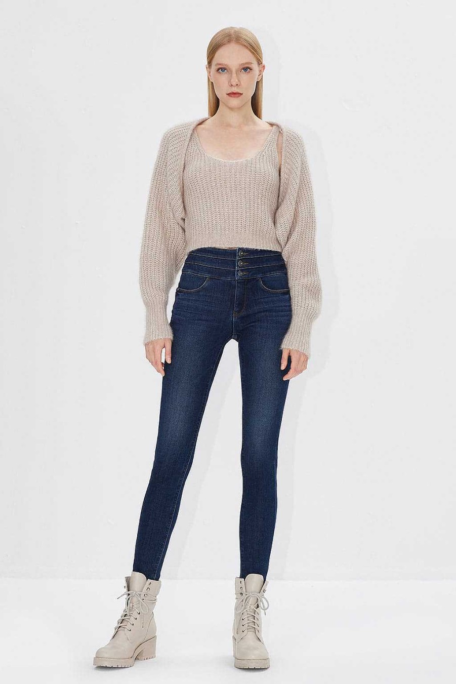 Jeans | Miss Sixty Warme Skinny-Jeans Mit Hoher Taille Blau