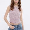 Pullover | Miss Sixty Nft Capsule Armellose Strickweste Im Bestickten Stil Rose