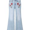 Jeans | Miss Sixty Slim-Fit-Jeans Aus Baumwolle Mit Ausgestelltem Schnitt Und Zarten Perlen Hellblau