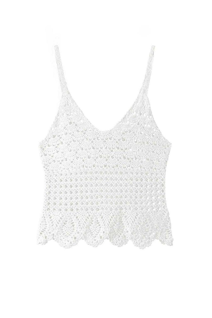 Pullover | Miss Sixty Sexy Weises Camisole-Top Mit Ausschnitten Im Bohemian-Stil Weiss