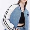 Jacken Und Oberbekleidung | Miss Sixty Sportliche, Lassige Baseballjacke Mit Denim-Daunenjacke Mittelblau