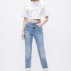 Jeans | Miss Sixty Vintage-Jeans Aus Hanfmischung Mit Metallkette Und Rissen Hellblau