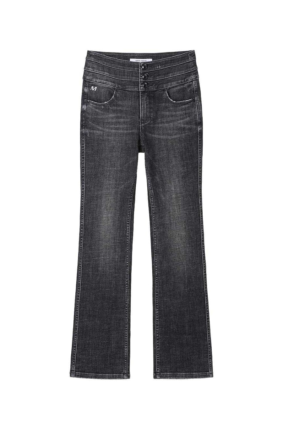 Jeans | Miss Sixty Vintage Schwarze Bootcut-Jeans Mit Hoher Taille Schwarzer Nebel