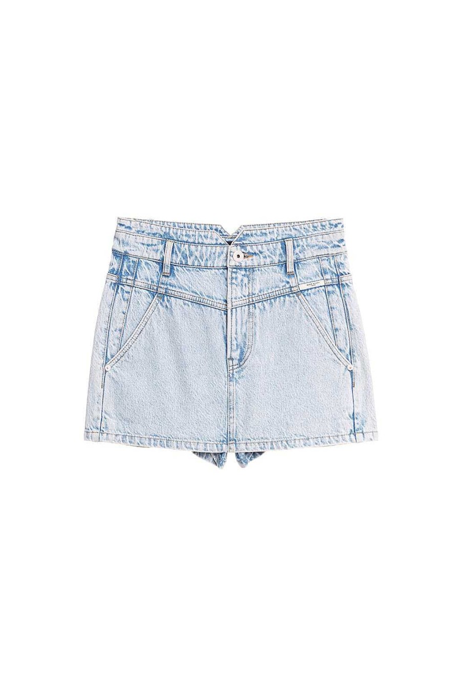 Kurze Hose | Miss Sixty E Jeansshorts Aus Leinenmischung Mit Hoher Taille Hellblau