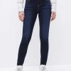 Jeans | Miss Sixty Skinny-Knocheljeans Mit Hoher Taille Und Doppelten Knopfen Tiefes Blau