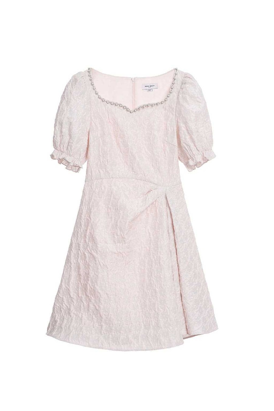 Kleider | Miss Sixty Kleid Mit V-Ausschnitt Und Laternenarmeln Baby Pink