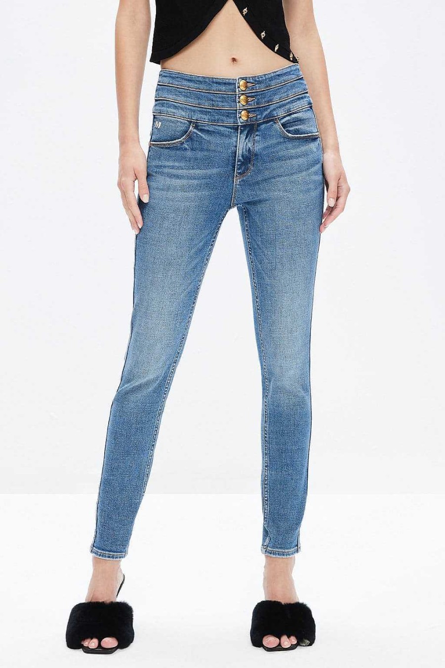 Jeans | Miss Sixty Slim-Fit-Jeans Mit Hoher Taille Mittelblau