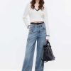 Jeans | Miss Sixty Retro-Jeans Mit Weitem Bein Und Patchwork-Taille Mittelblau