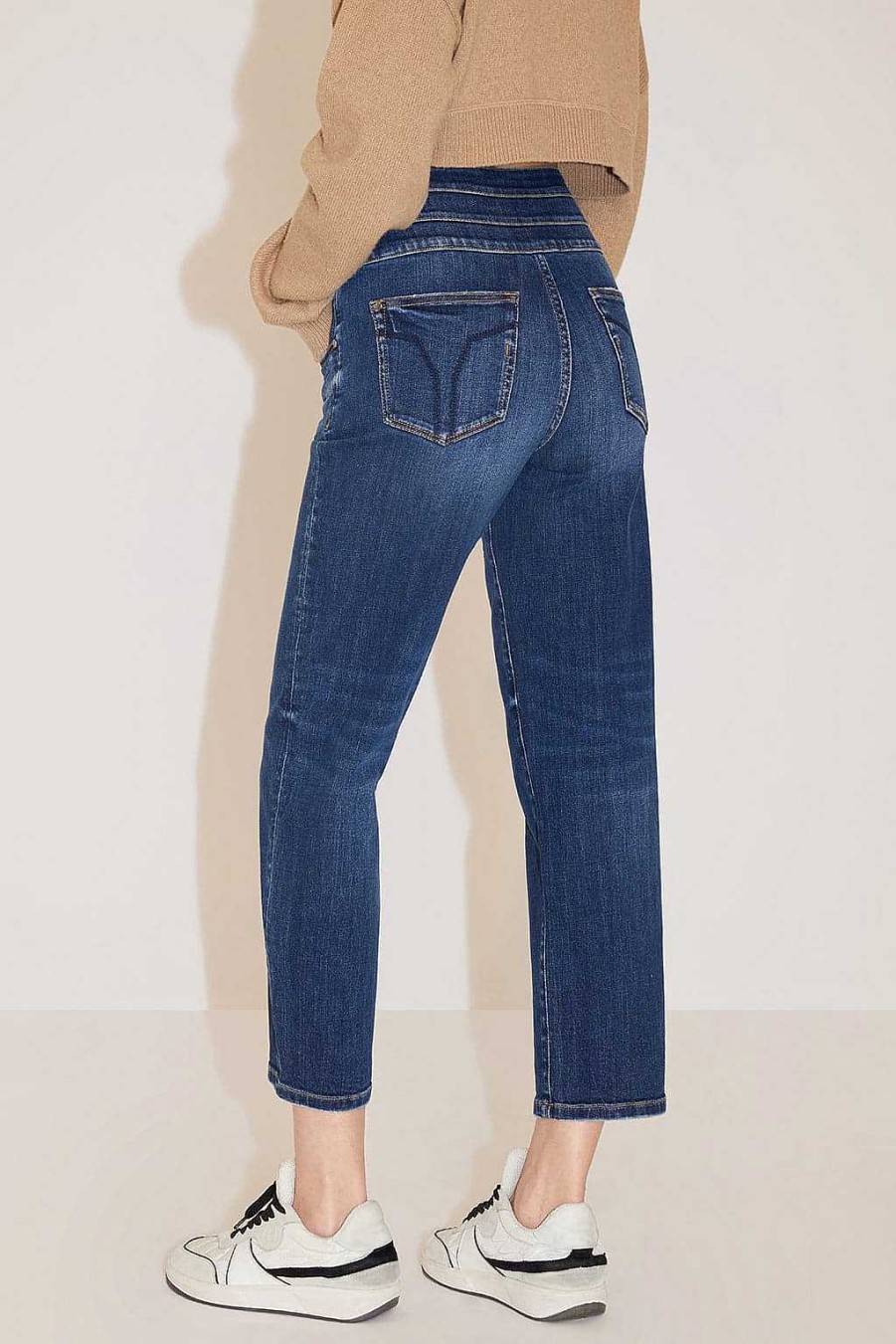 Jeans | Miss Sixty Marineblaue Straight-Fit-Jeans Mit Hoher Taille Dunkelblau