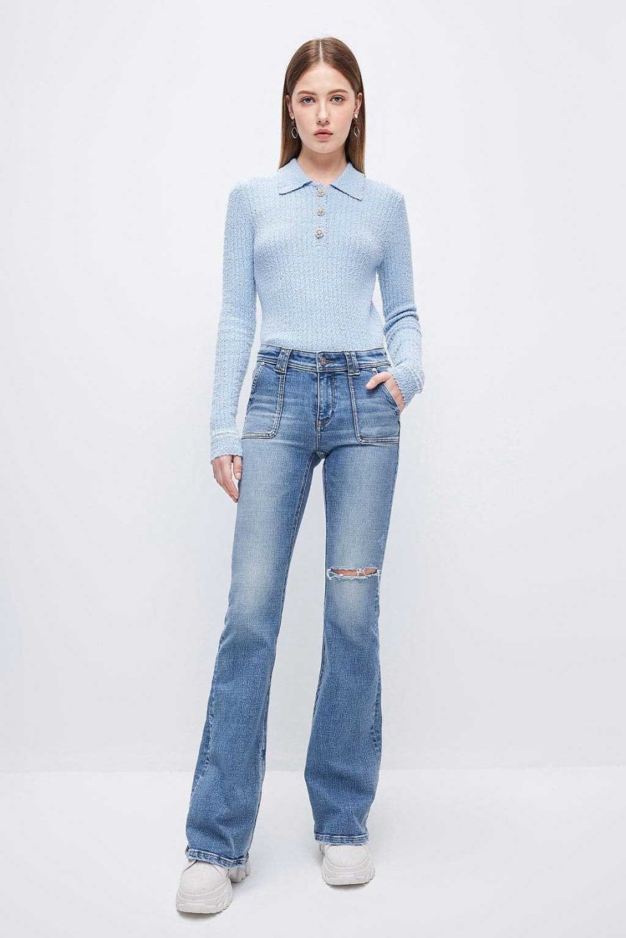 Jeans | Miss Sixty E, Leicht Ausgestellte Vintage-Jeans Hellblau