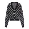 Pullover | Miss Sixty Kurzer Strick-Cardigan Mit V-Ausschnitt Schwarz-Weiss