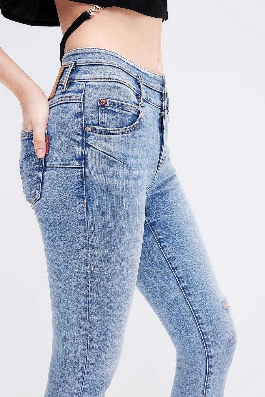 Jeans | Miss Sixty Slim-Fit-Stretchjeans Mit Hohem Bund Hellblau