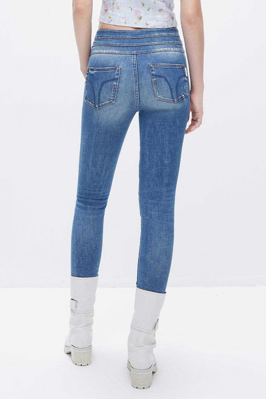 Jeans | Miss Sixty Jeans Mit Hoher Taille Und Dehnbarer Hanfmischung Mittelblau