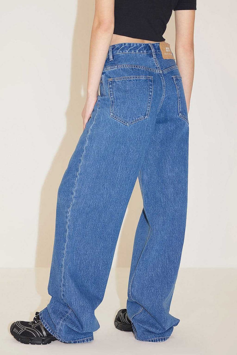 Jeans | Miss Sixty Blaue Vintage-Jeans Mit Hoher Taille Und Geradem Schnitt Mittelblau