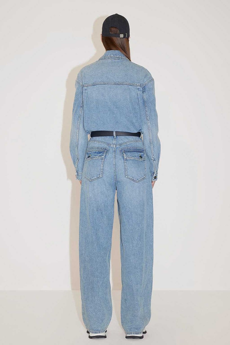 Hosen Und Overalls | Miss Sixty Denim-Jumpsuit Im Vintage-Cargo-Stil Mittelblau