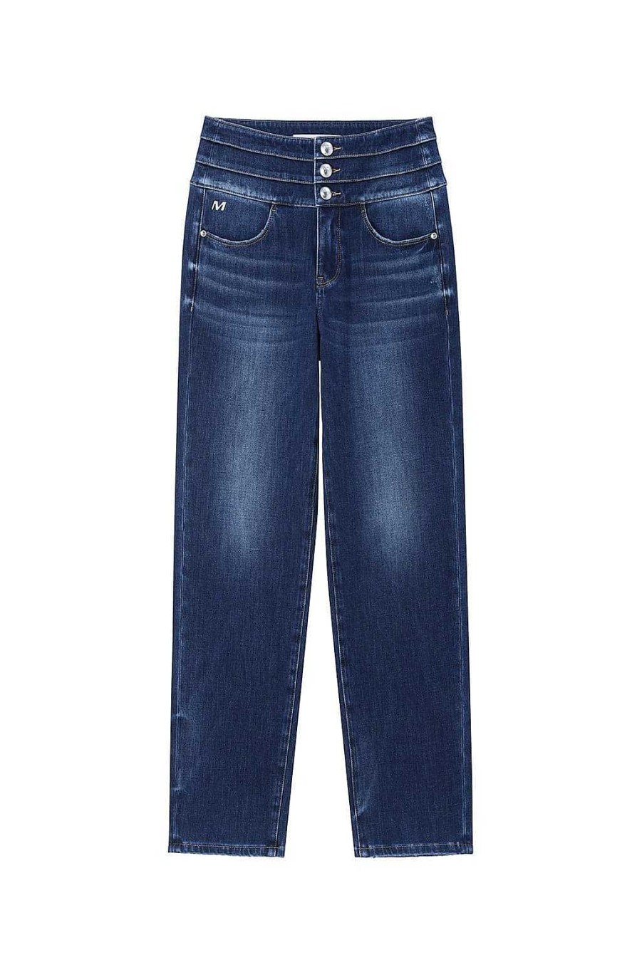 Jeans | Miss Sixty Dunkelblaue Stretch-Jeans Aus Kaschmirmischung Mit Hoher Taille Tiefes Blau