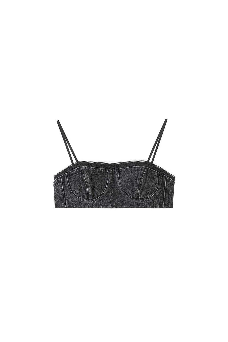 Oberteile | Miss Sixty Nft Capsule Sexy Stitching Baumwoll-Camisole Schwarzer Nebel