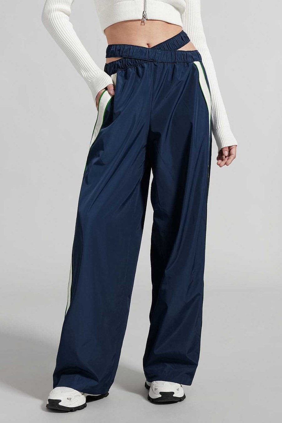 Hosen Und Overalls | Miss Sixty Sportliche Hose Mit Niedrigem Bund Und Weitem Bein Dunkelblau