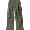 Hosen Und Overalls | Miss Sixty Locker Sitzende, Plissierte Cargohose Mit Gurtel Verde Militare