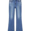 Jeans | Miss Sixty Vintage Slim Fit Jeans Mit Schlag Und Schlitz Dunkelblau